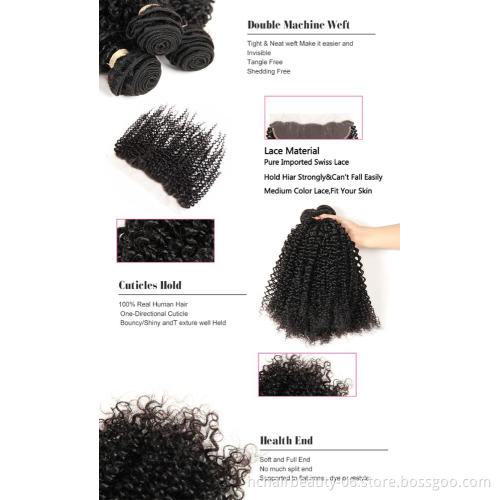 Wholesale Kinky Curly Human Hair Bundles Brazilian Kinky Curly Weaves Human Hair 1/3 Bundles Remy Human Hair Extensions